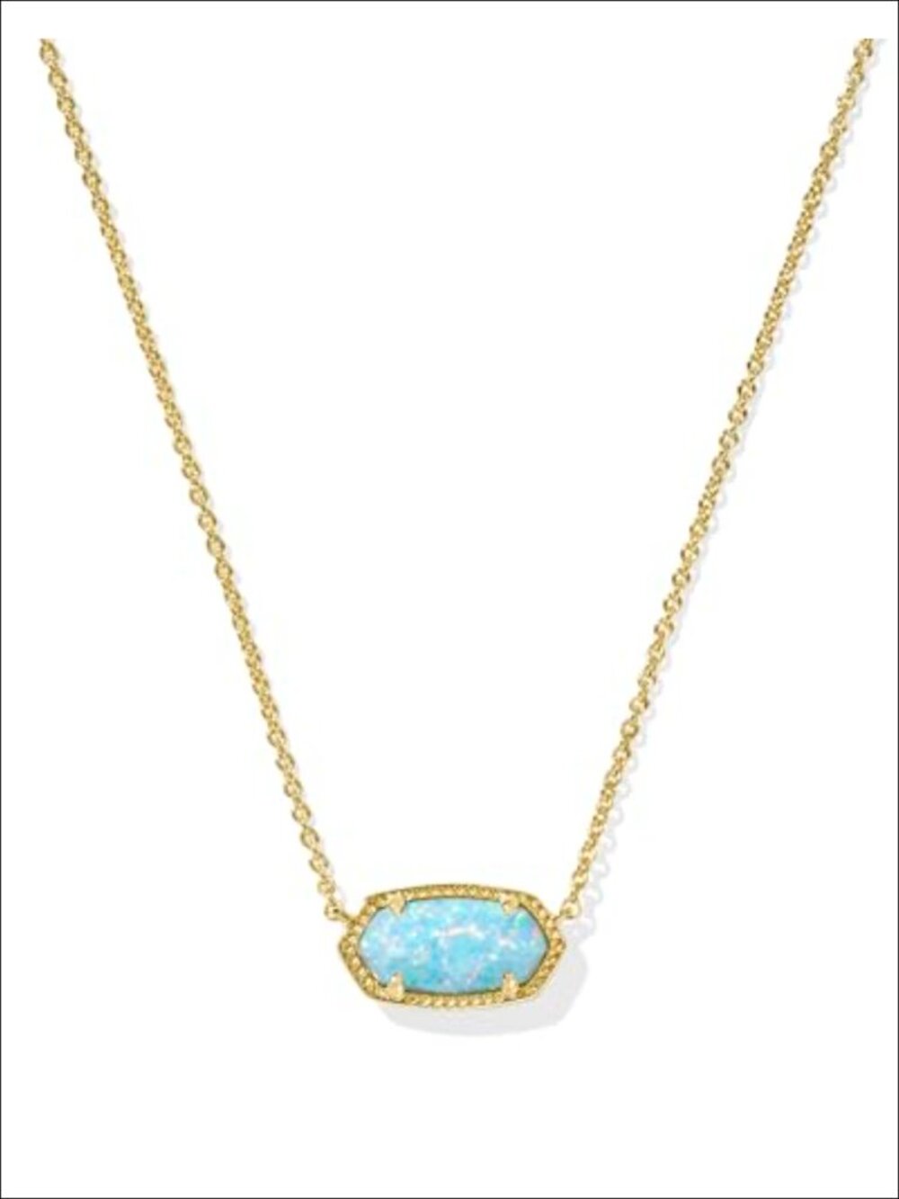 Kendra Scott Elisa Pendant Necklace Gold Plated Brass Kyocera Opal Women's